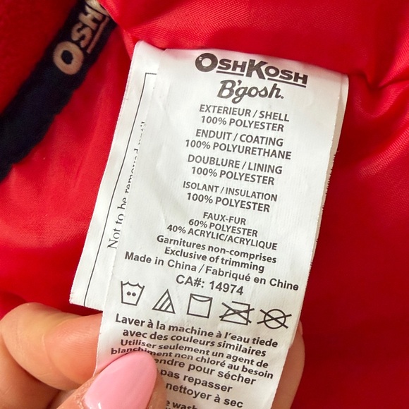 OshKosh B'gosh Charcoal and Scarlet Hooded Jacket - Picture 8 of 12